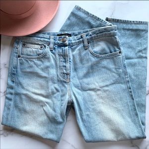 The Row light med wash straight leg jeans. Size 2